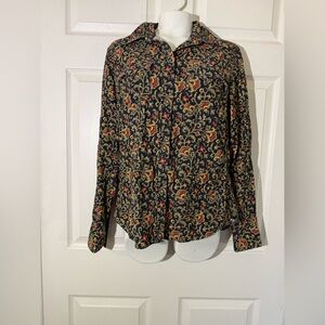 Lucky Brand Dark Academia Corduroy Button Down 90s Shirt Jacket Size L